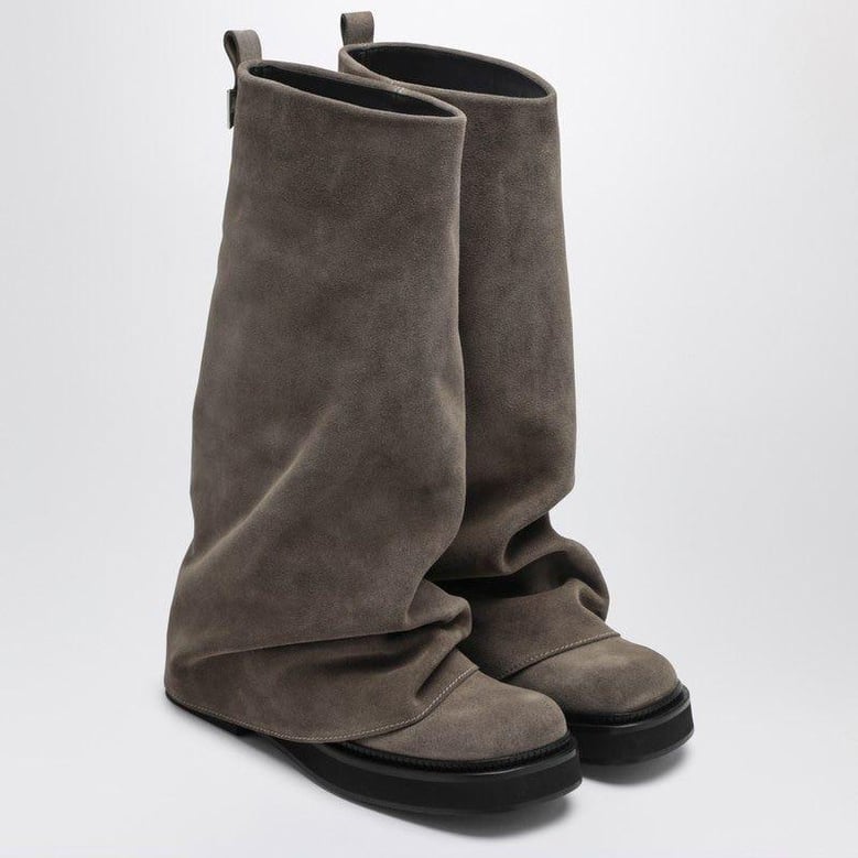 robin taupe suede combat boots by Selfnex
