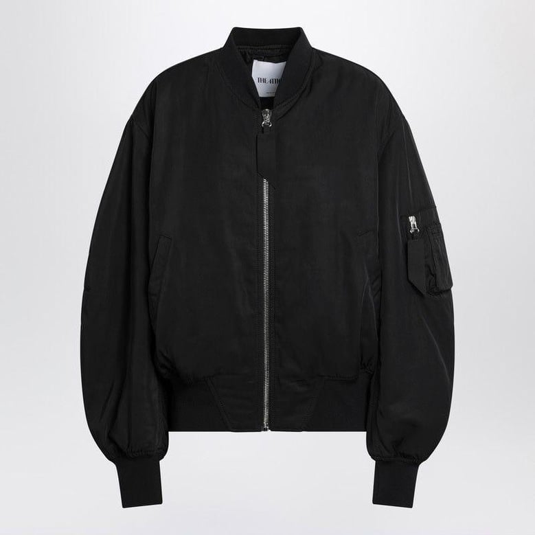 black zip bomber jacket by Selfnex