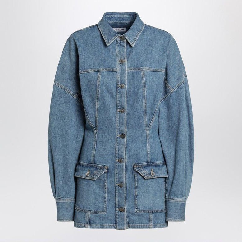 light blue denim mini dress by Selfnex