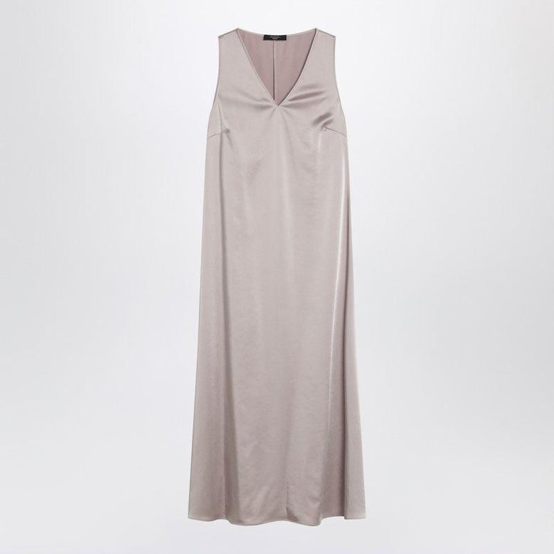 blush satin fluid dress by Selfnex