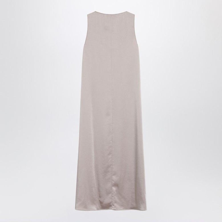 blush satin fluid dress by Selfnex