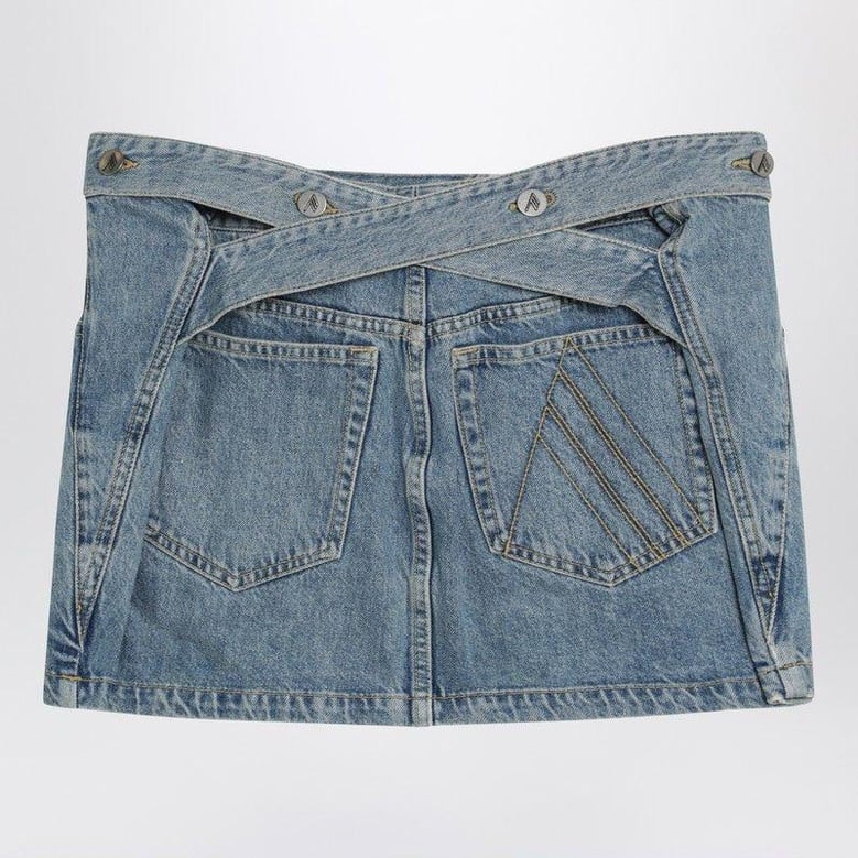 light blue denim mini skirt by Selfnex