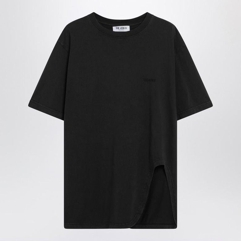 black washed tshirt with shaped hem by Selfnex