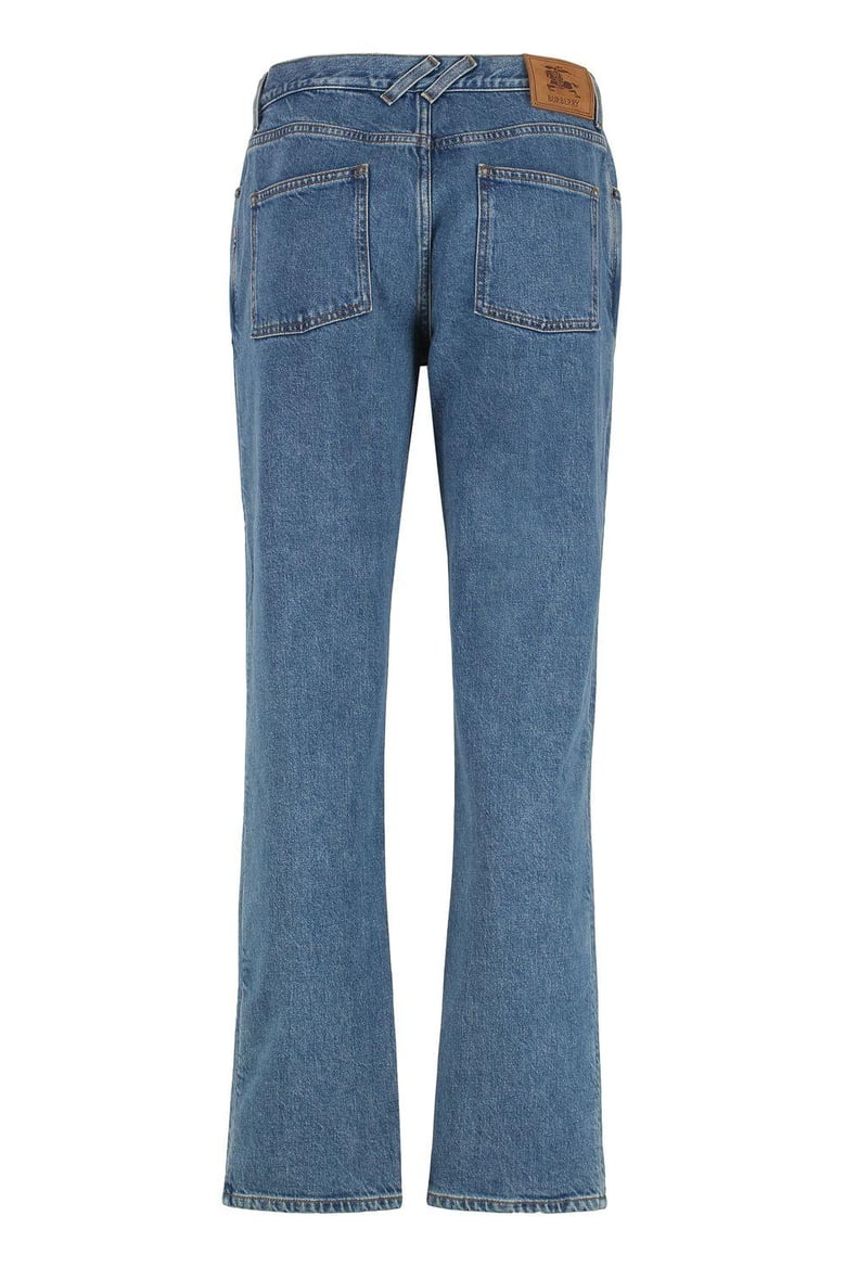 straight jeans in mid blue denim by Selfnex