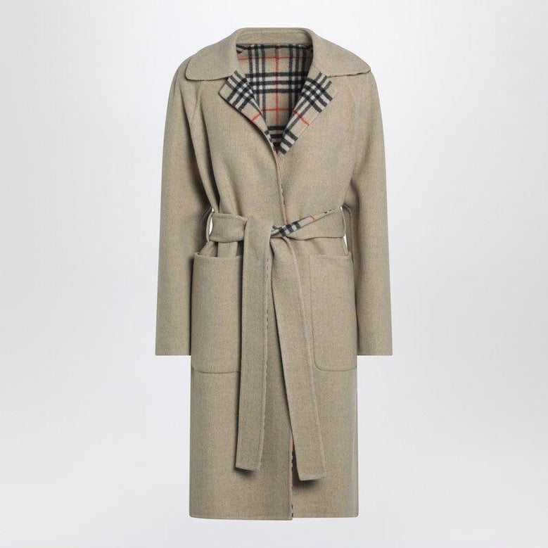 sand reversible wool coat by Selfnex