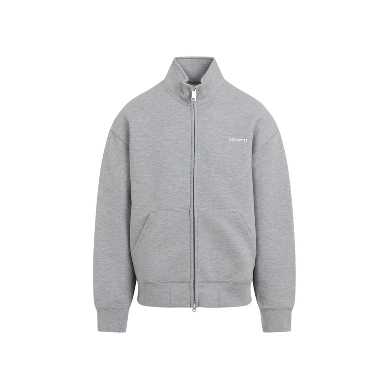 grey alda zip sweat cotton jacket by Selfnex