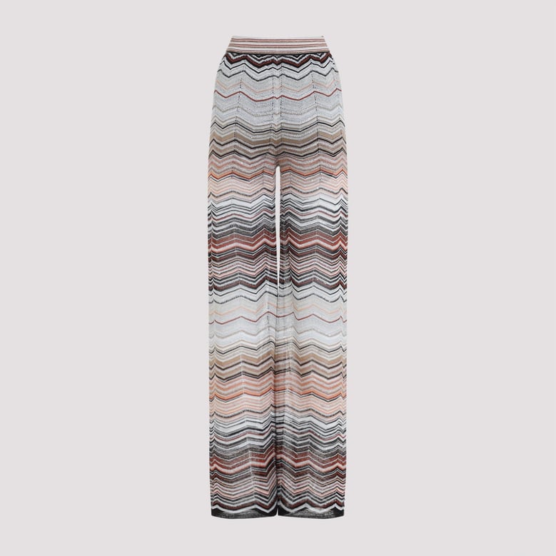 red and beige viscose pants by Selfnex