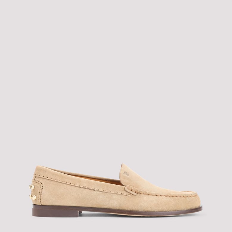 ginger beige suede leather loafers by Selfnex
