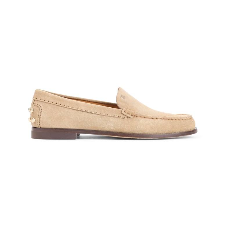 ginger beige suede leather loafers by Selfnex