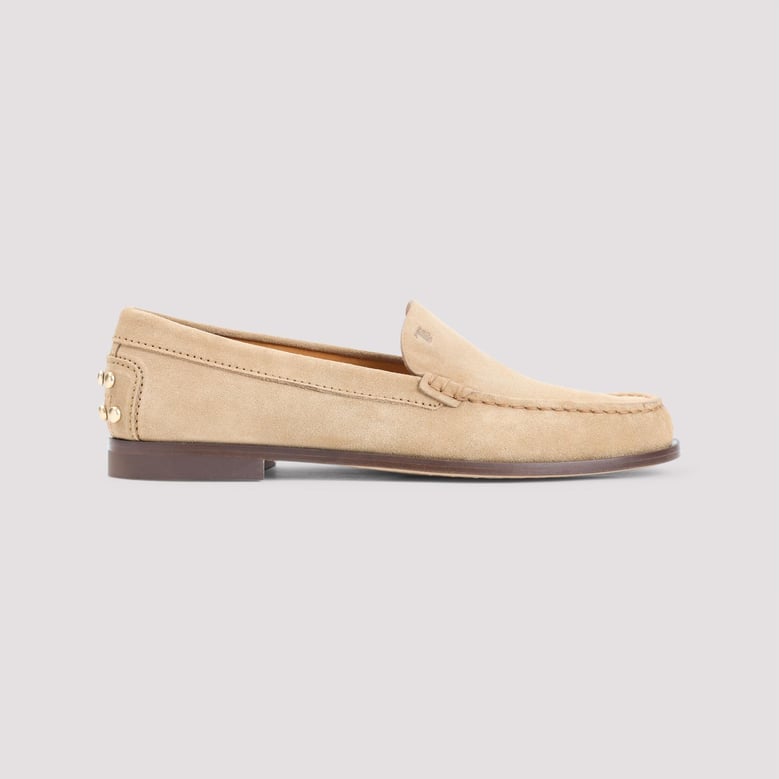 ginger beige suede leather loafers by Selfnex
