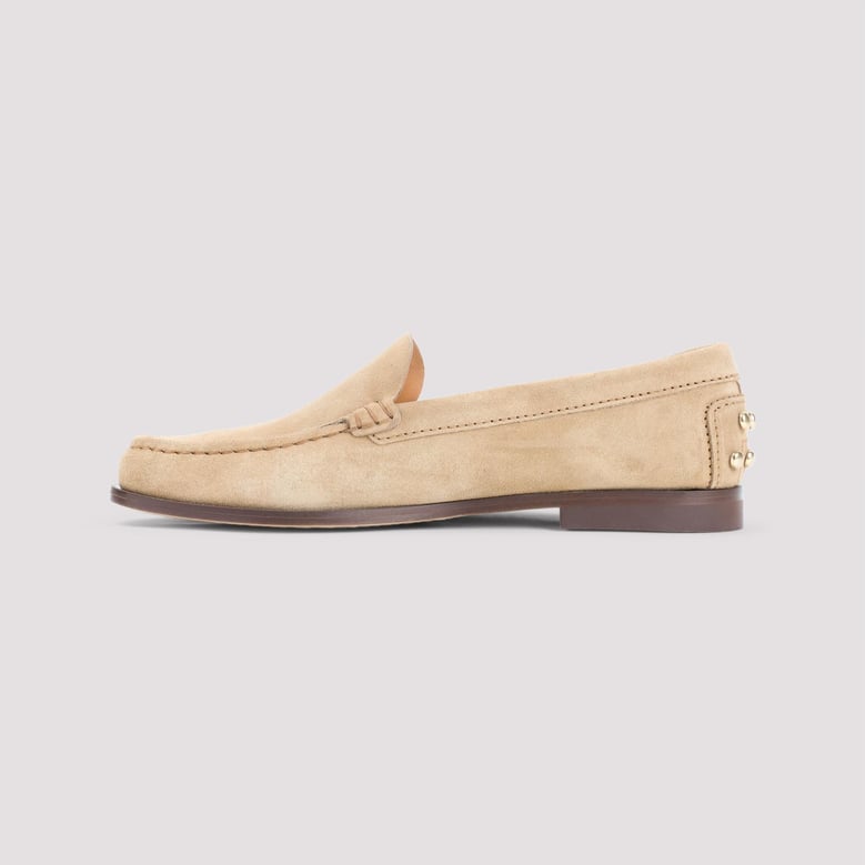 ginger beige suede leather loafers by Selfnex