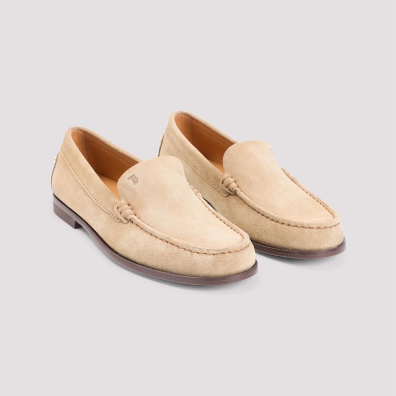ginger beige suede leather loafers by Selfnex