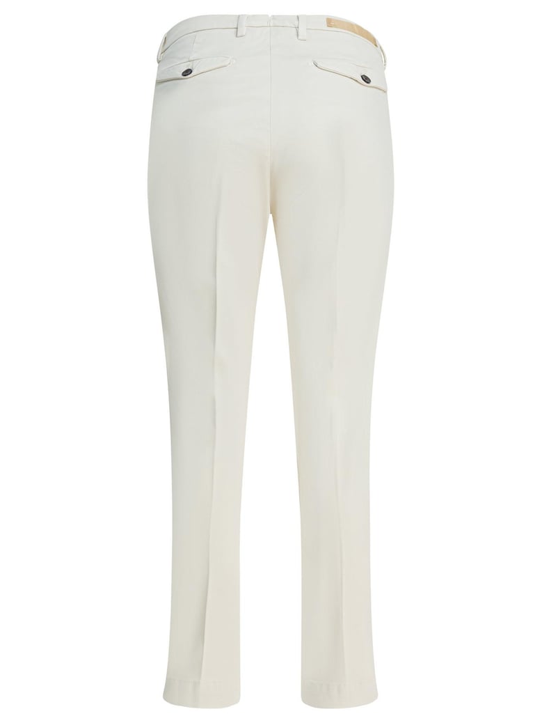 beige cotton modal trousers by Selfnex