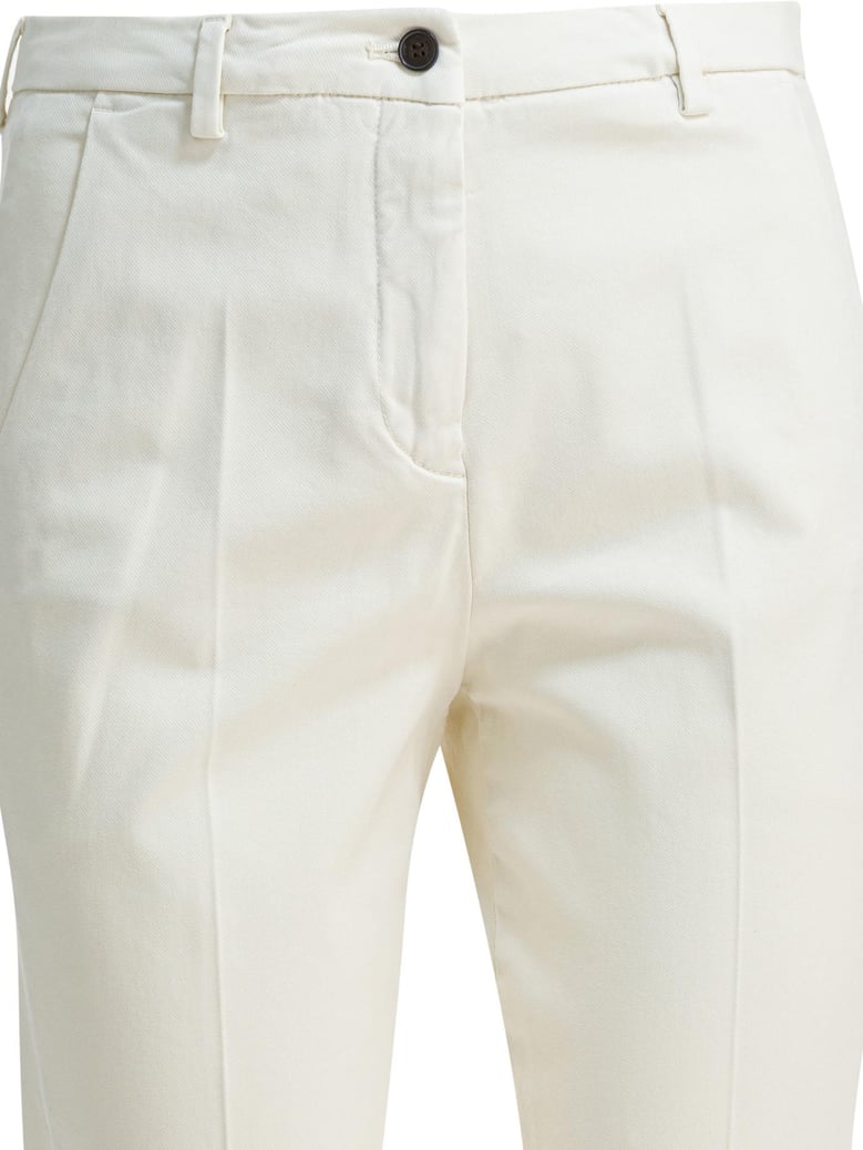 beige cotton modal trousers by Selfnex