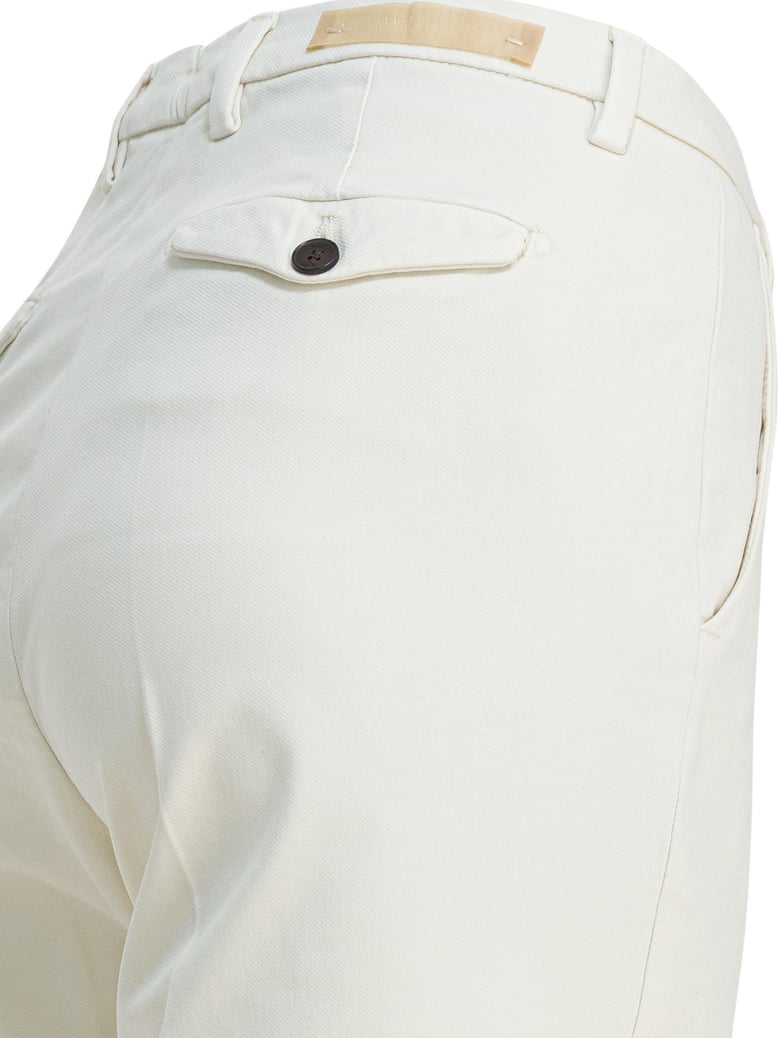beige cotton modal trousers by Selfnex