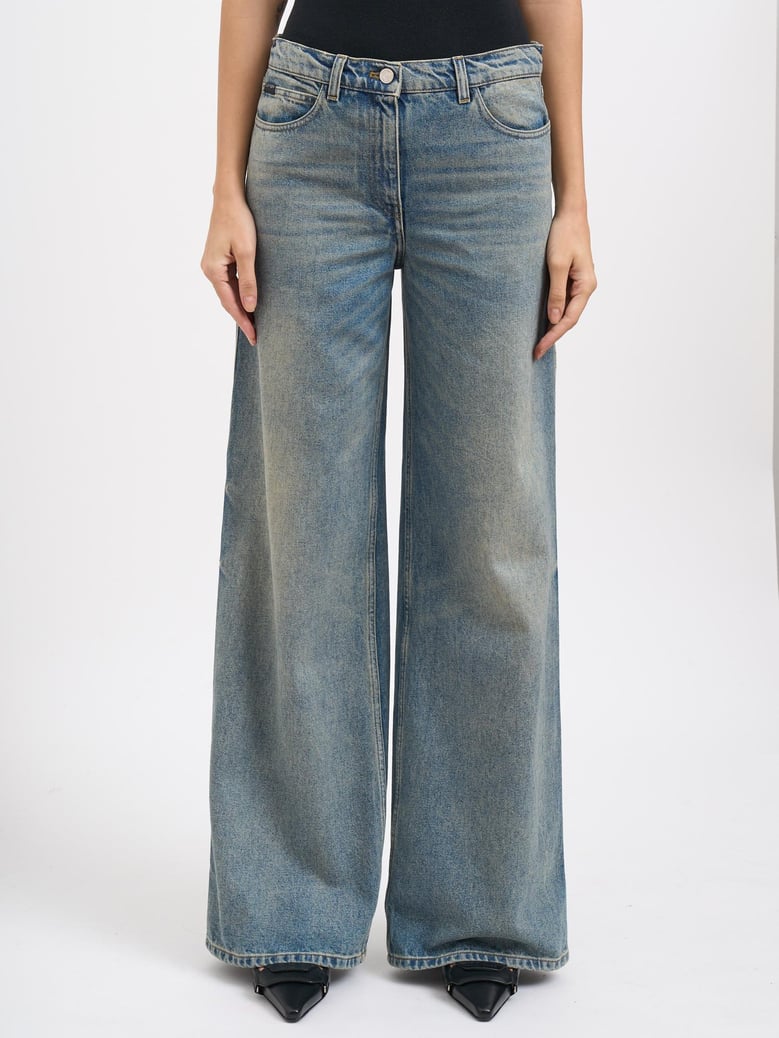 hammer denim baggy trousers by Selfnex