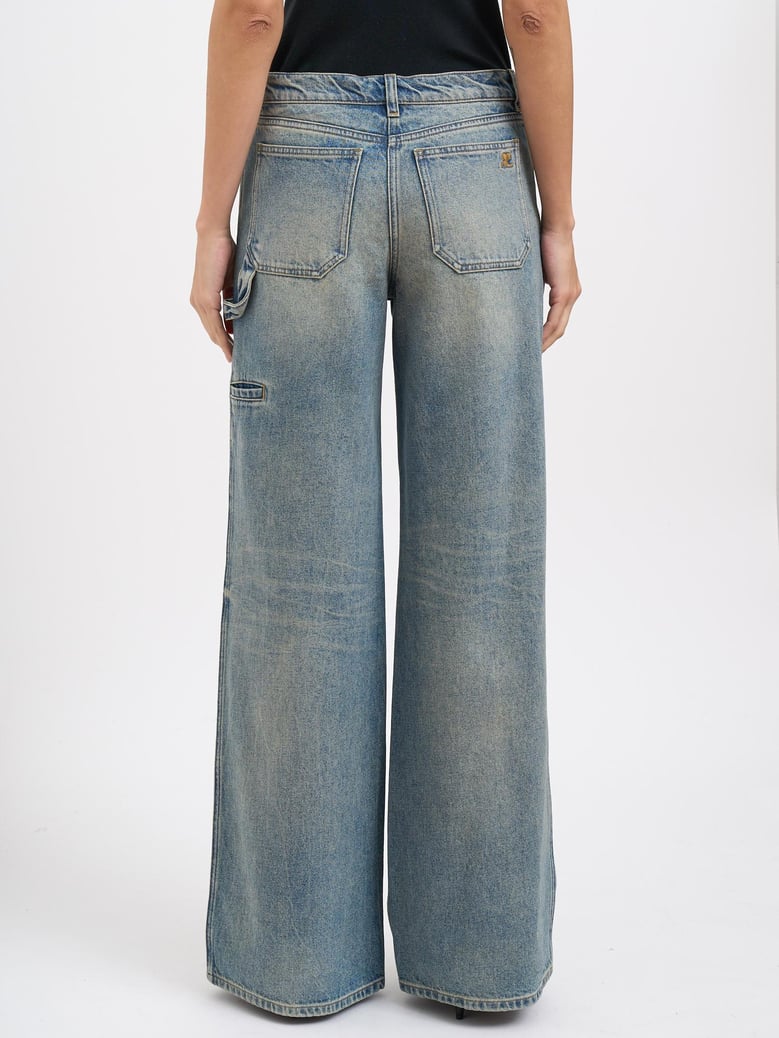 hammer denim baggy trousers by Selfnex