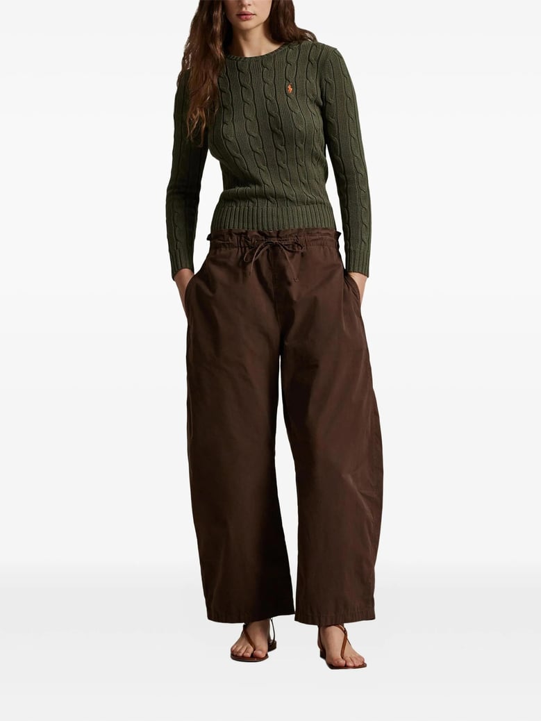 crew neck sweater in cable knit cotton by Selfnex