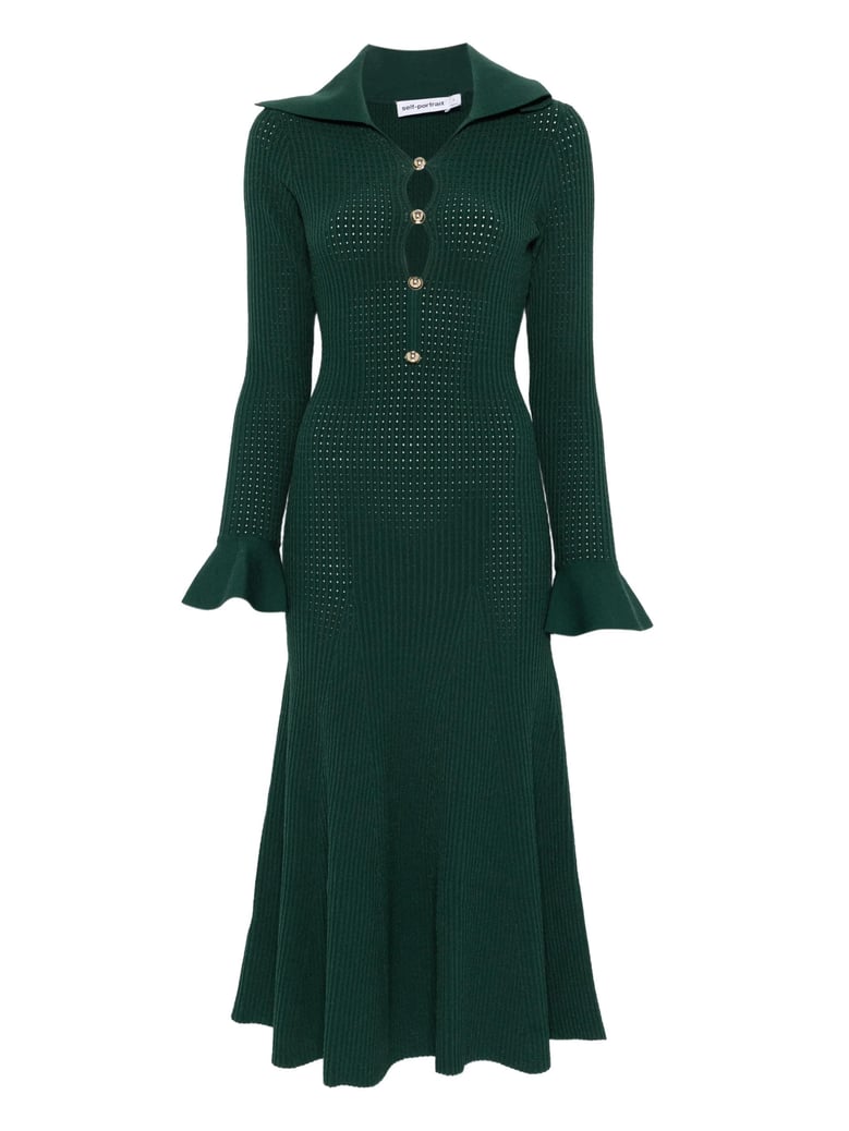 keyhole knit midi dress by Selfnex