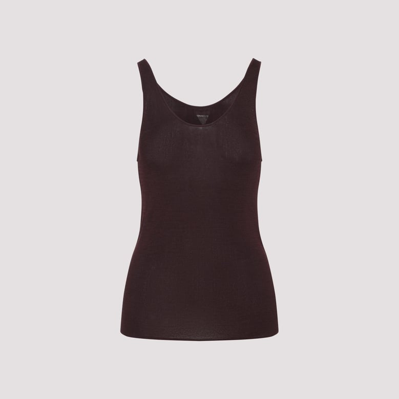 burgundy rivo knit rayon tank top by Selfnex