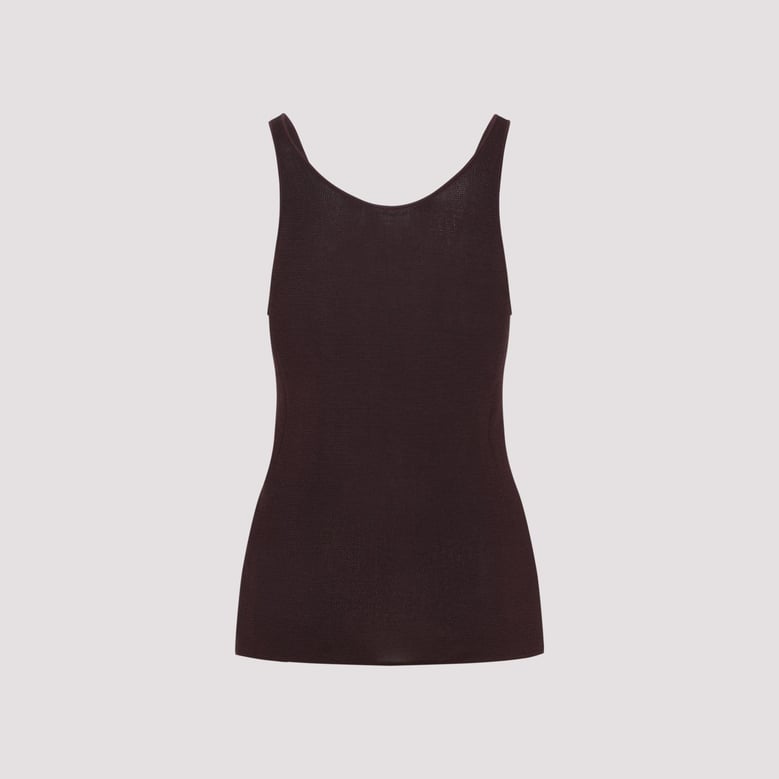 burgundy rivo knit rayon tank top by Selfnex
