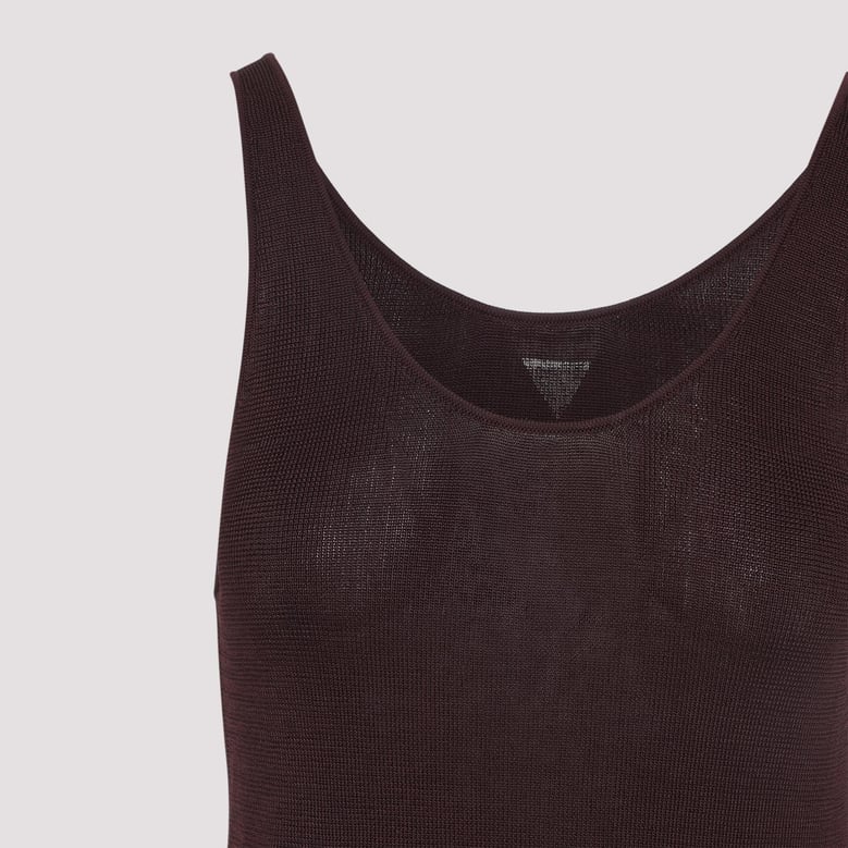 burgundy rivo knit rayon tank top by Selfnex