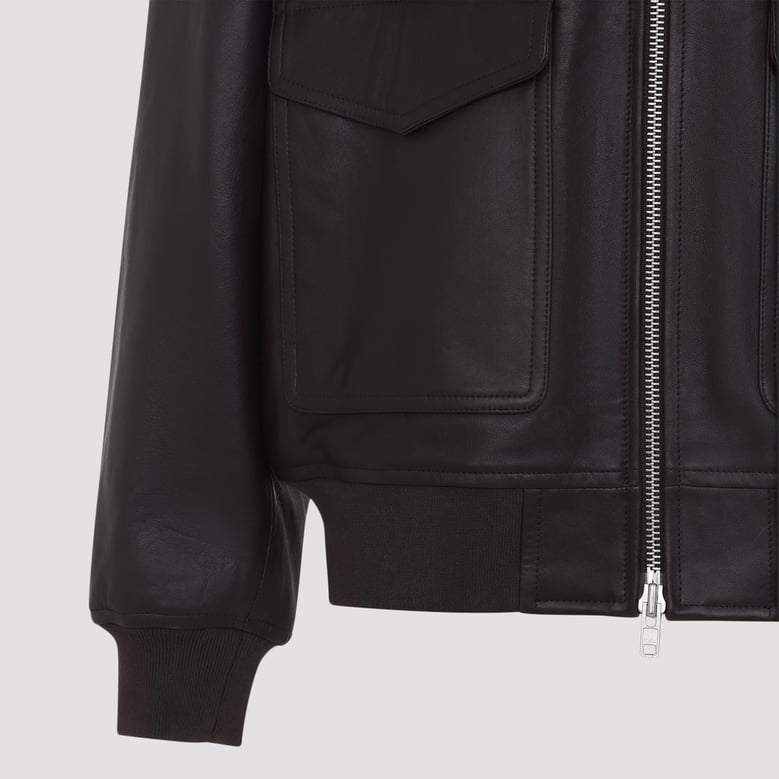 brown viper leather jacket by Selfnex