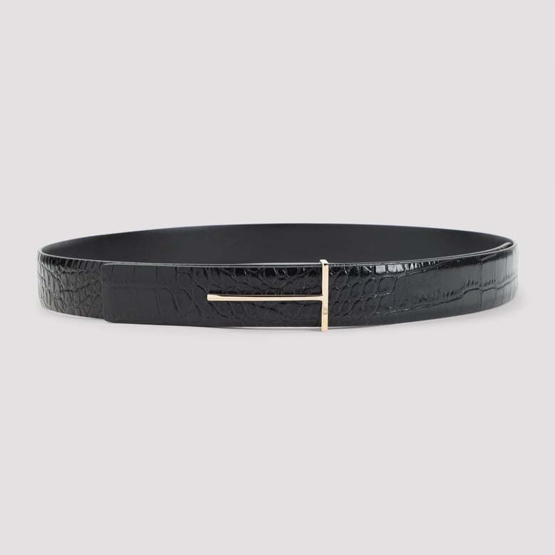 black calf leather belt by Selfnex