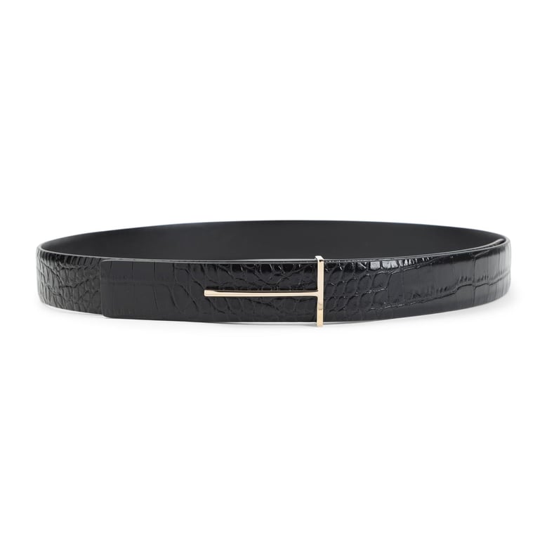 black calf leather belt by Selfnex