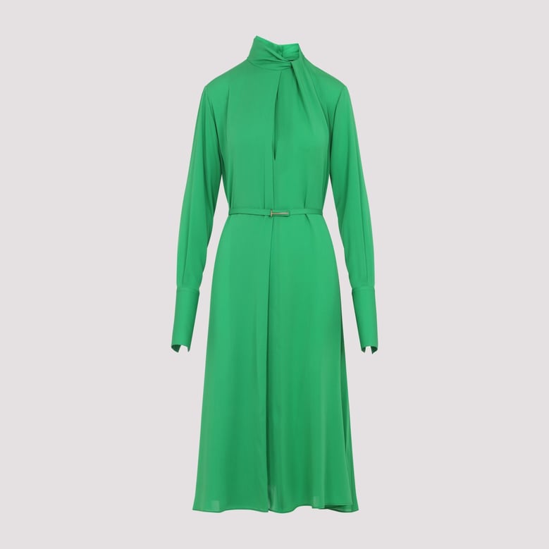 green washed silk midi dress by Selfnex