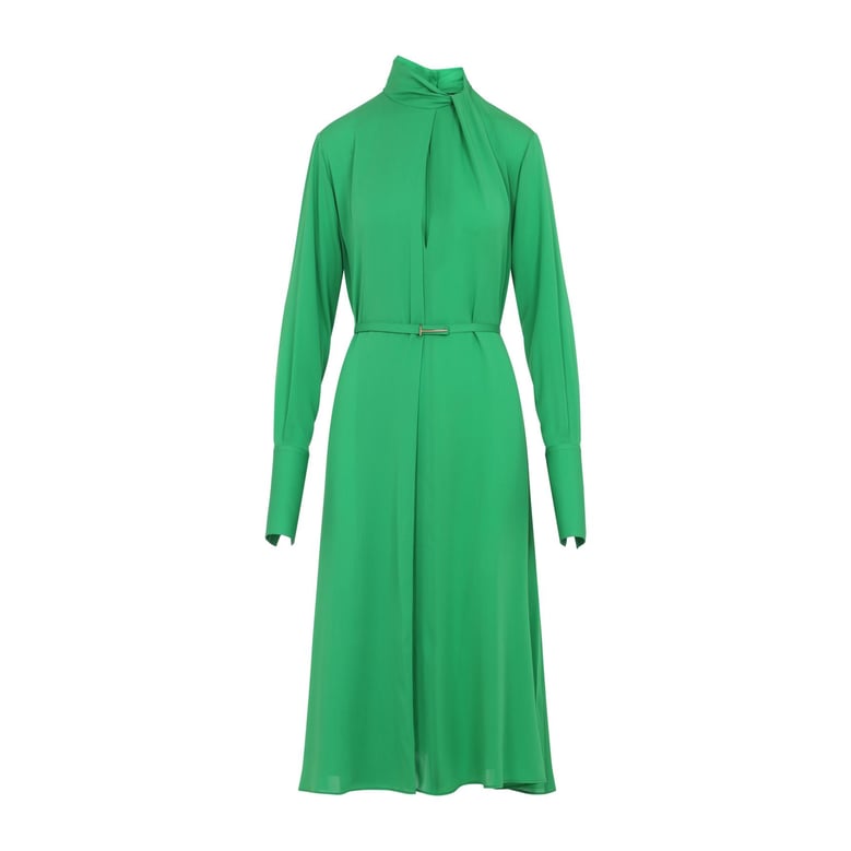 green washed silk midi dress by Selfnex