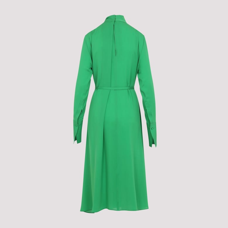 green washed silk midi dress by Selfnex
