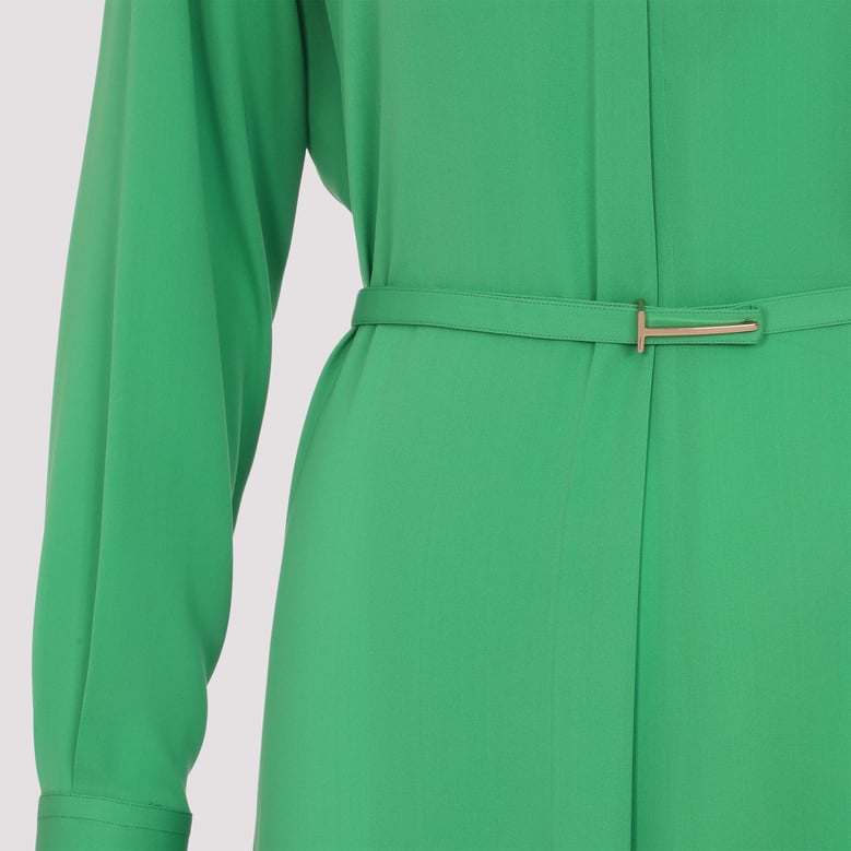 green washed silk midi dress by Selfnex