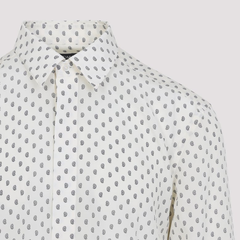 white and blue fluid silk shirt by Selfnex