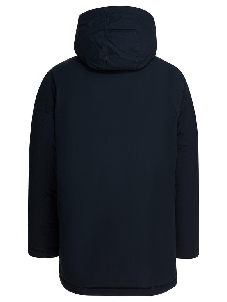blue cotton polyamide down feather jacket by Selfnex