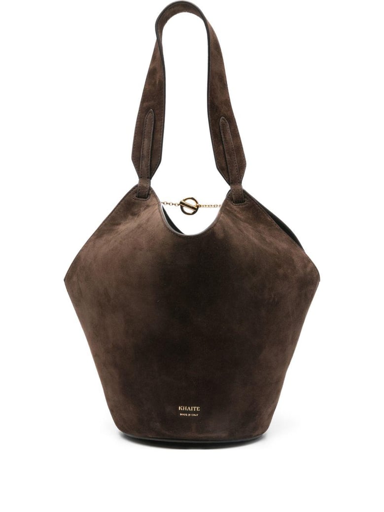 lotus mini leather bucket bag by Selfnex