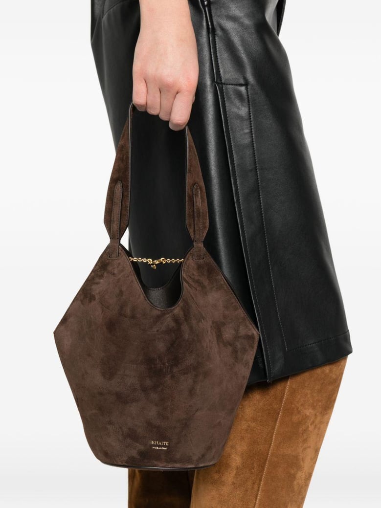 lotus mini leather bucket bag by Selfnex