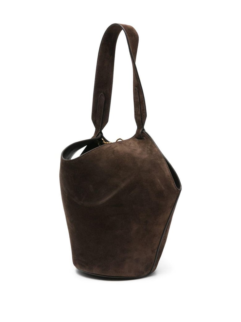 lotus mini leather bucket bag by Selfnex