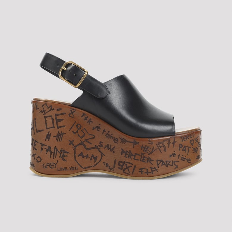 black leather maxime wedges by Selfnex