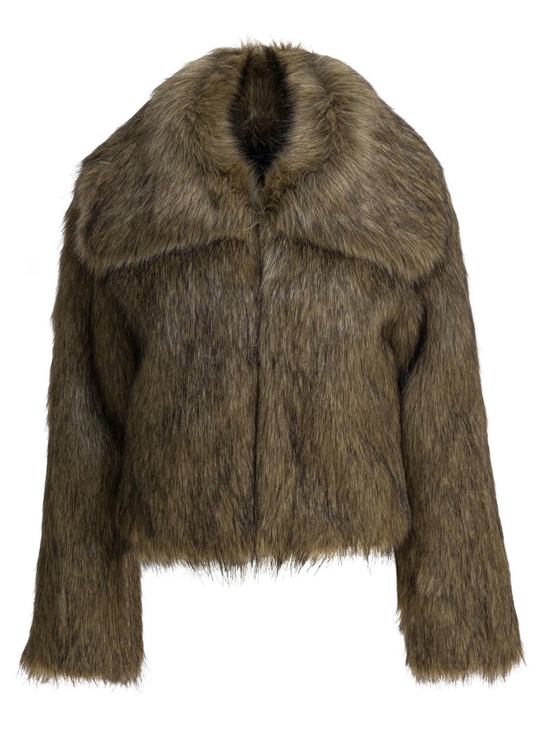 brown acrylic polyester jacket by Selfnex