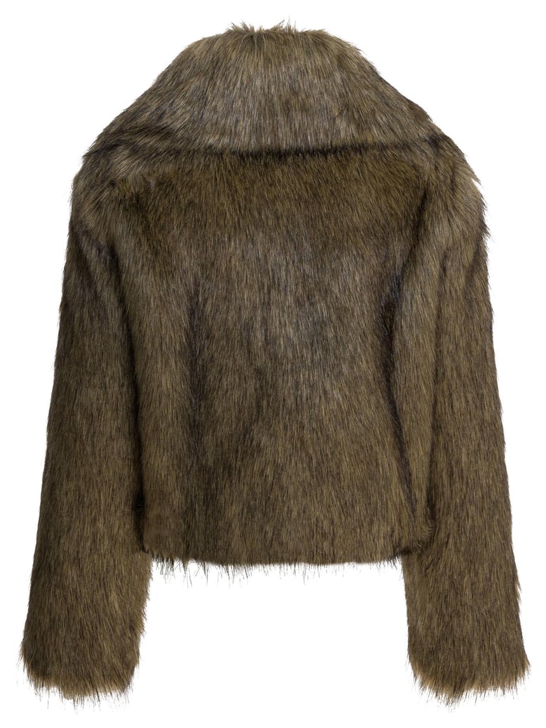 brown acrylic polyester jacket by Selfnex