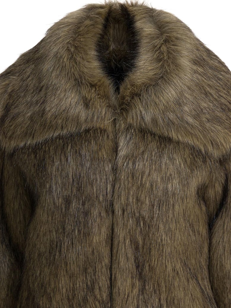 brown acrylic polyester jacket by Selfnex