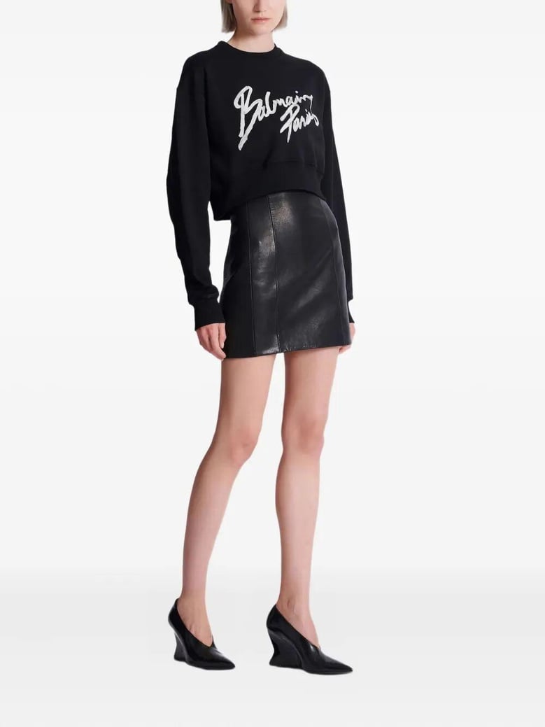 paris cropped roundneck sweater by Selfnex