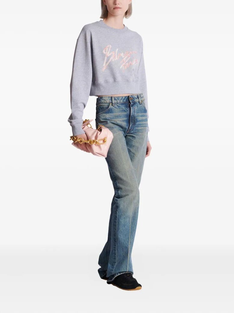 paris cropped roundneck sweater by Selfnex