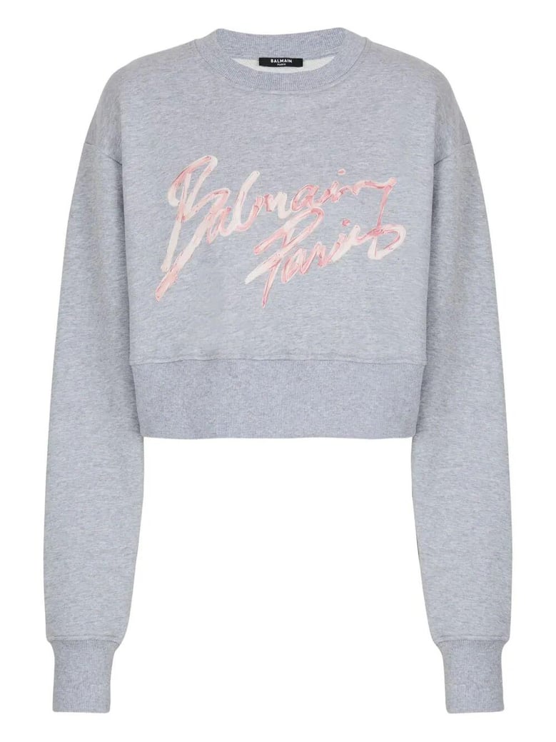 paris cropped roundneck sweater by Selfnex