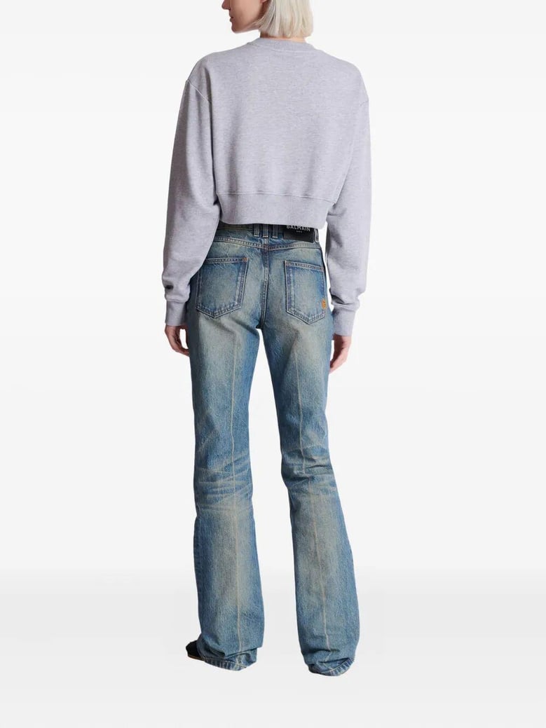 paris cropped roundneck sweater by Selfnex