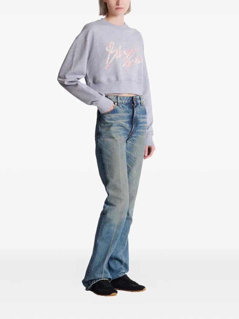 paris cropped roundneck sweater by Selfnex