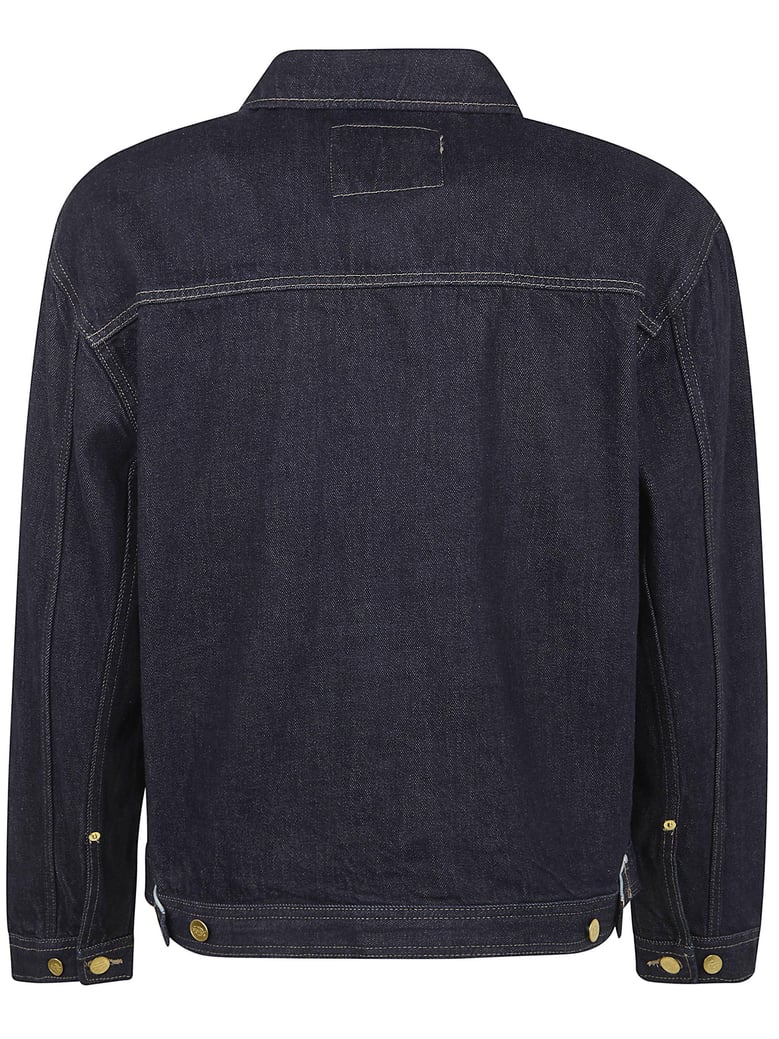 selvedge pleated denim jacket by Selfnex
