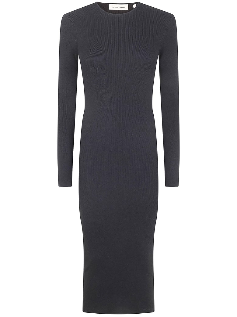 womens rib long sleeve dress by Selfnex