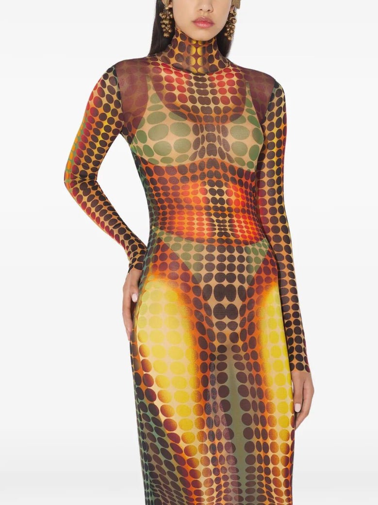 re-edition long dress high neck with long sleeves by Selfnex